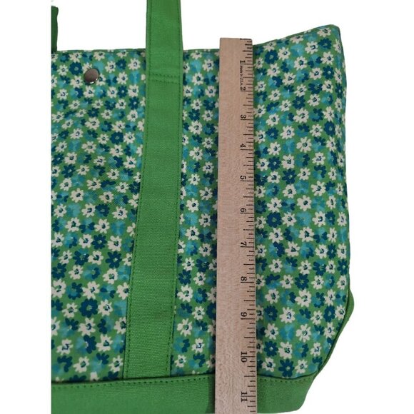 Pendleton Canvas Tote Green Floral Cotton Shoulder Bag Snap Closure - Picture 12 of 13